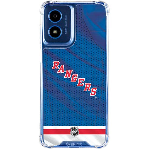 NHL New York Rangers Home Jersey Moto G Play 4G (2024) Clear Case