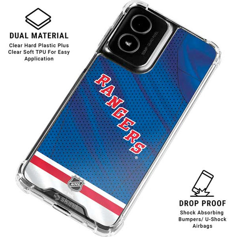 NHL New York Rangers Home Jersey Moto G Power 5G (2024) Clear Case