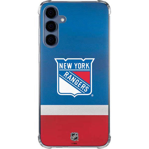 NHL New York Rangers Jersey Galaxy A35 5G Clear Case