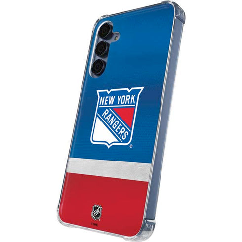 NHL New York Rangers Jersey Galaxy A35 5G Clear Case
