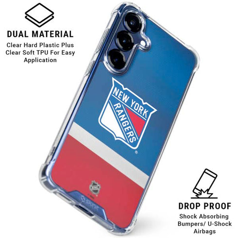 NHL New York Rangers Jersey Galaxy S25 FE Clear Case