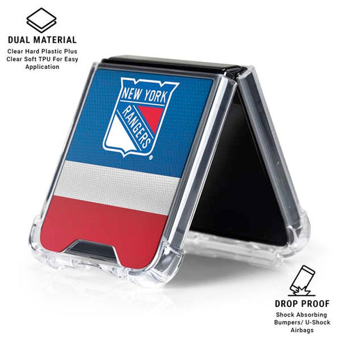 NHL New York Rangers Jersey Galaxy Z Flip7 Clear Case