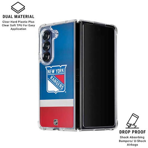 NHL New York Rangers Jersey Galaxy Z Fold7 Clear Case