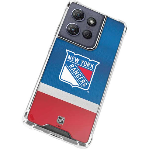 NHL New York Rangers Jersey Moto G 5G (2025) Clear Case