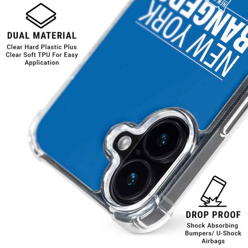 NHL New York Rangers Lineup iPhone 16 Plus Clear Case