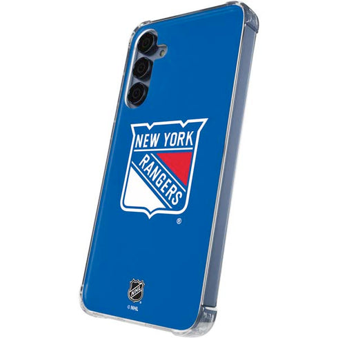 NHL New York Rangers Solid Background Galaxy A35 5G Clear Case