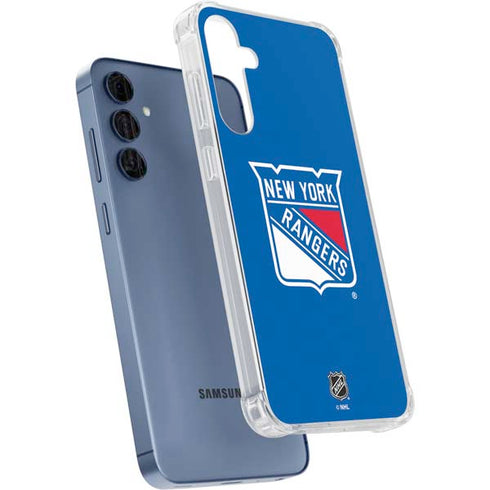 NHL New York Rangers Solid Background Galaxy A55 5G Clear Case