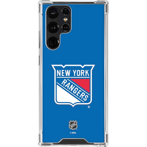 NHL New York Rangers Solid Background Galaxy S23 Ultra Clear Case