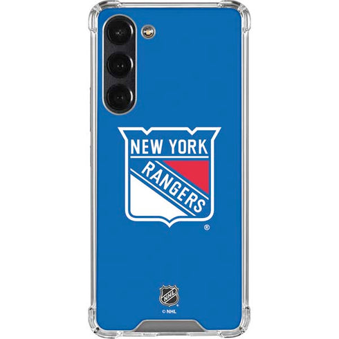 NHL New York Rangers Solid Background Galaxy S24 FE Clear Case