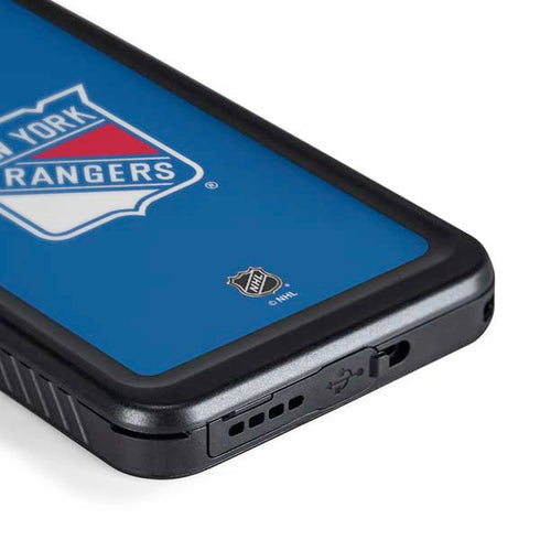 NHL New York Rangers Solid Background Galaxy S24 Waterproof Case