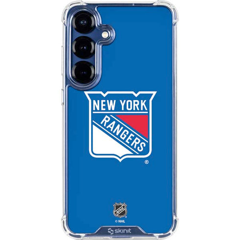 NHL New York Rangers Solid Background Galaxy S25 Clear Case