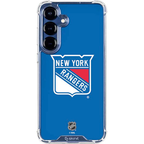 NHL New York Rangers Solid Background Galaxy S25 Plus Clear Case