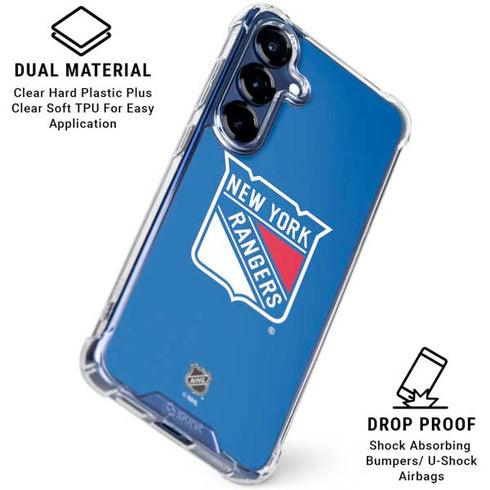 NHL New York Rangers Solid Background Galaxy S25 Plus Clear Case
