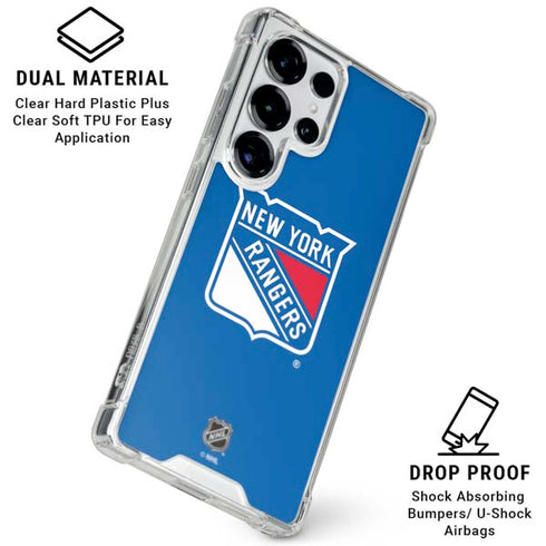 NHL New York Rangers Solid Background Galaxy S26 Ultra Clear Case