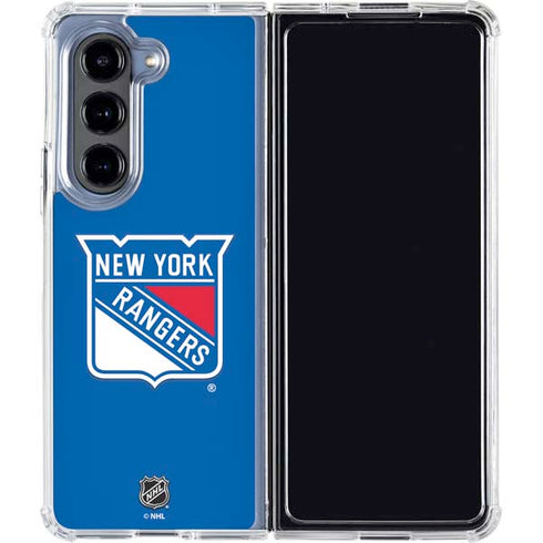 NHL New York Rangers Solid Background Galaxy Z Fold5 5G Clear Case