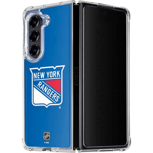 NHL New York Rangers Solid Background Galaxy Z Fold5 5G Clear Case