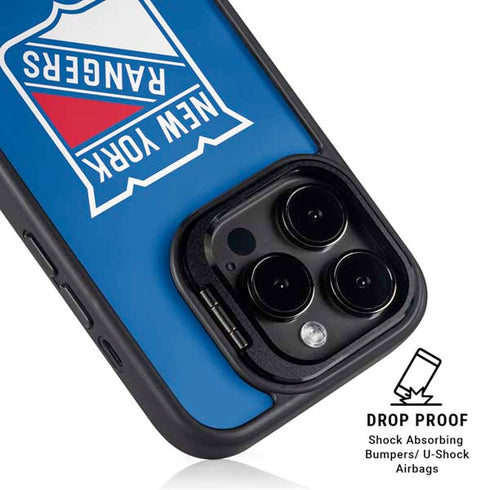 NHL New York Rangers Solid Background iPhone 14 Pro Kickstand Case