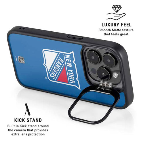 NHL New York Rangers Solid Background iPhone 14 Pro Max Kickstand Case