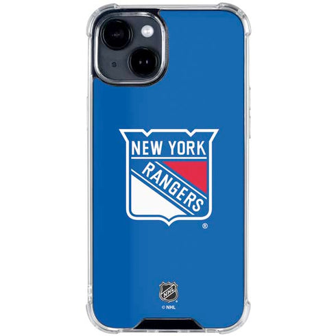 NHL New York Rangers Solid Background iPhone 15 Clear Case