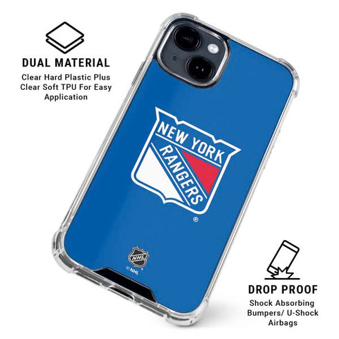NHL New York Rangers Solid Background iPhone 15 Clear Case