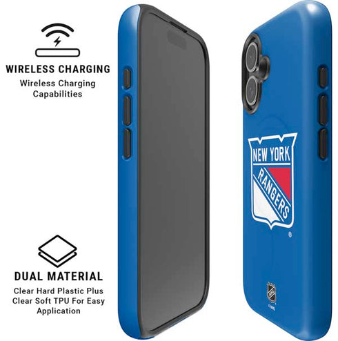 NHL New York Rangers Solid Background iPhone 16 Magsafe Impact Case