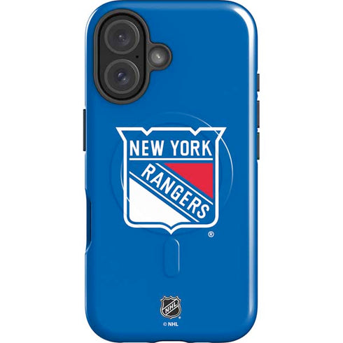 NHL New York Rangers Solid Background iPhone 16 Plus Magsafe Impact Case
