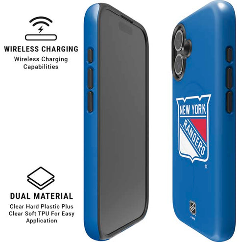NHL New York Rangers Solid Background iPhone 16 Plus Magsafe Impact Case
