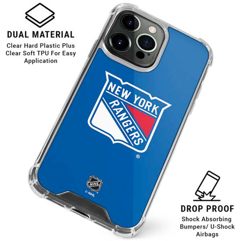 NHL New York Rangers Solid Background iPhone 16 Pro Clear Case