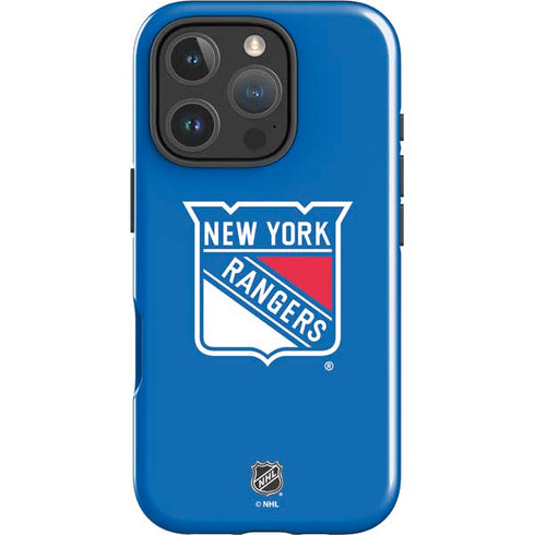NHL New York Rangers Solid Background iPhone 16 Pro Impact Case