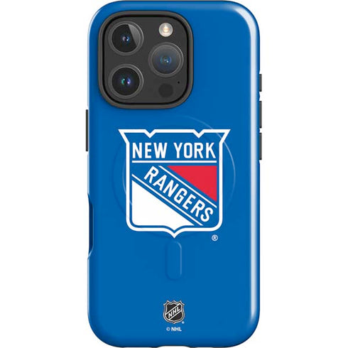 NHL New York Rangers Solid Background iPhone 16 Pro Max Magsafe Impact Case
