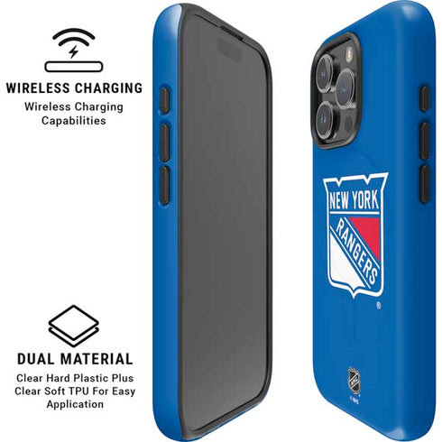NHL New York Rangers Solid Background iPhone 16 Pro Max Magsafe Impact Case