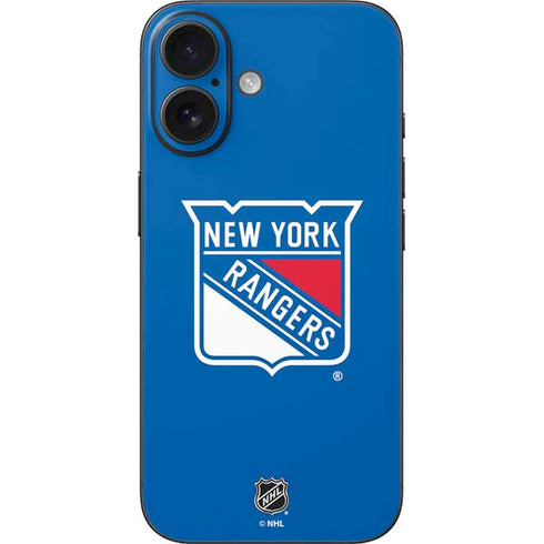 NHL New York Rangers Solid Background iPhone 16 Skin
