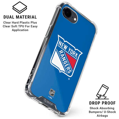 NHL New York Rangers Solid Background iPhone 16e Clear Case