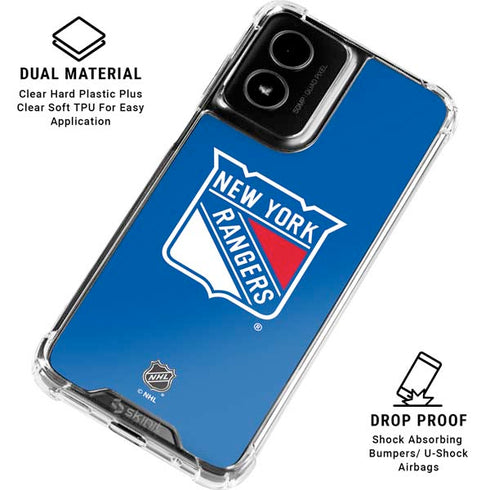 NHL New York Rangers Solid Background Moto G Power 5G (2024) Clear Case