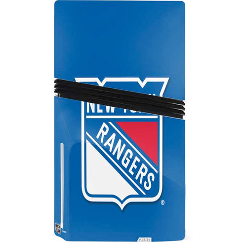 NHL New York Rangers Solid Background PS5 Pro Disk Bundle Skin