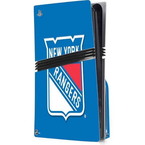 NHL New York Rangers Solid Background PS5 Pro Disk Console Skin