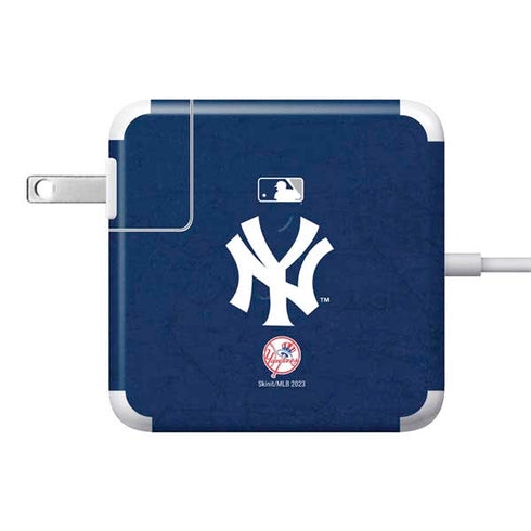 MLB New York Yankees - Solid Distressed 85W Power Adapter (15 and 17 inch MacBook Pro Charger) Skin