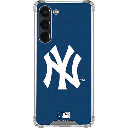 MLB New York Yankees - Solid Distressed Galaxy S24 FE Clear Case
