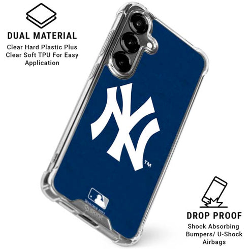 MLB New York Yankees - Solid Distressed Galaxy S26 Clear Case