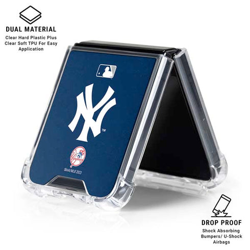 MLB New York Yankees - Solid Distressed Galaxy Z Flip7 Clear Case
