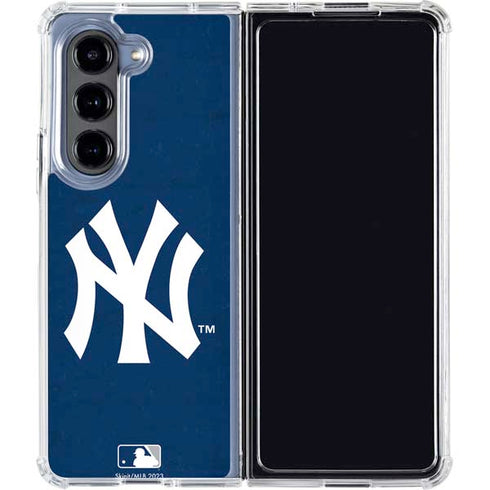 MLB New York Yankees - Solid Distressed Galaxy Z Fold5 5G Clear Case
