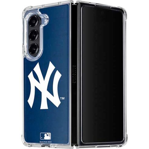 MLB New York Yankees - Solid Distressed Galaxy Z Fold5 5G Clear Case