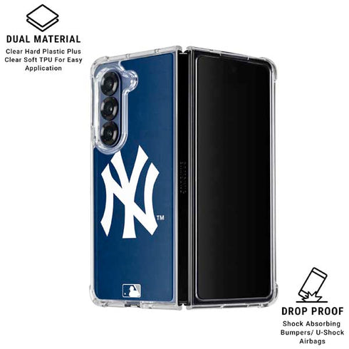 MLB New York Yankees - Solid Distressed Galaxy Z Fold7 Clear Case