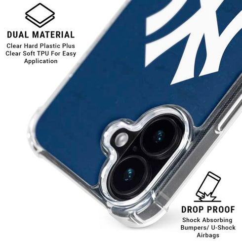 MLB New York Yankees - Solid Distressed iPhone 16 Clear Case