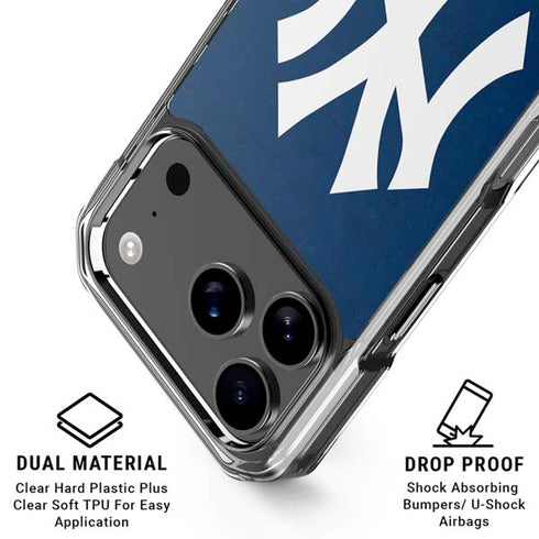 MLB New York Yankees - Solid Distressed iPhone 17 Pro Max Clear Case