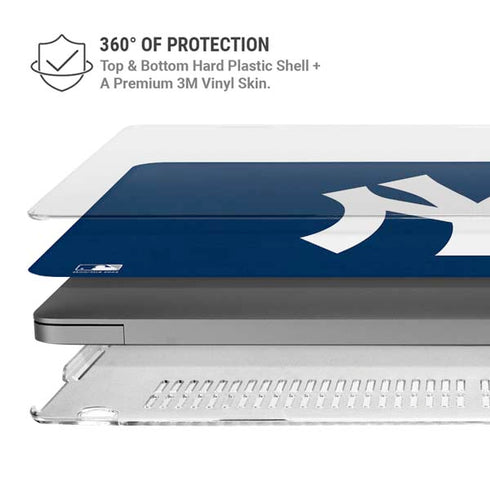 MLB New York Yankees - Solid Distressed MacBook Pro 14in (2021-24) Case plus Skin