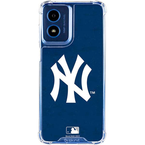 MLB New York Yankees - Solid Distressed Moto G 5G (2024) Clear Case