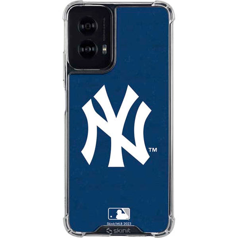 MLB New York Yankees - Solid Distressed Moto G Power 5G (2024) Clear Case