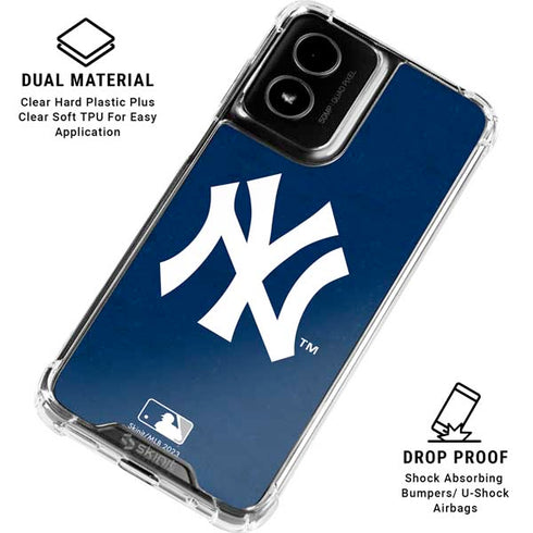 MLB New York Yankees - Solid Distressed Moto G Power 5G (2024) Clear Case
