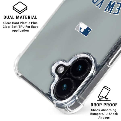 MLB New York Yankees Alternate/Away Jersey iPhone 16 Plus Clear Case